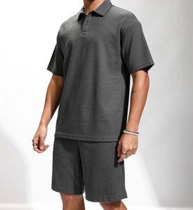 Conjunto de 2 Piezas de Ropa Deportiva para Hombre, 100% Algodón, Diseño Personalizado, Pantalones Cortos Deportivos Transpirables y Camiseta - Product Image 3