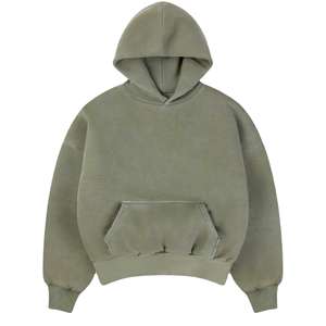 Sweat-shirts à capuche personnalisés avec logo brodé délavé, épaules tombantes, meilleur streetwear, mode, 100% coton molleton - Product Image 2