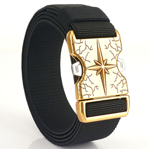 Cinturón de nailon táctico <span class=keywords><strong>Tushi</strong></span> Y2K elástico personalizado para hombre aleación de oro de 1,5 pulgadas de ancho para hebilla estilo informal - Product Image 4