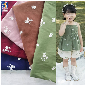 Tissu en coton brodé élégant YX709, broderie florale blanche artisanale sur un tissu doux 30% <span class=keywords><strong>lin</strong></span> 70% coton ramie - Product Image 1