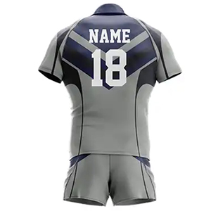 Conjunto de Uniforme de Rugby de Poliéster/Algodón Transpirable de Secado Rápido, Cintura Elástica, Diseño Sublimado, Logotipo Personalizado, Nombre de Equipo Personalizado - Product Image 2