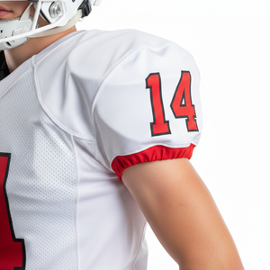 Uniforme de football américain personnalisable pour hommes, taille XL, vêtements de sport personnalisés, comprenant un maillot respirant, un pantalon, un haut à manches courtes - Product Image 4