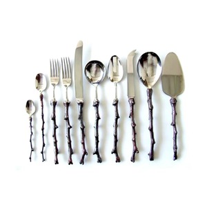 ชุดเครื่องใช้บนโต๊ะอาหารทำจากเหล็กสแตนเลสเครื่องใช้บนโต๊ะในครัวชุด5ชิ้นมีดชุบสีเงิน - Product Image 4