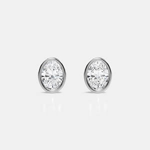 Lab Grown Diamond <b>Stud</b> <b>Earrings</b> Bezel <b>Set</b> Cut 18K Gold for Engagement & Wedding-CVD/HPHT Diamond CVD/HPHT Diamond - Product Image 5