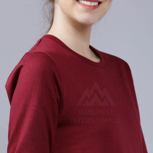 Sweat-shirt à col rond personnalisé d'usine Dernier pull à la mode pour femmes en coton Sweat-shirt - Product Image 6