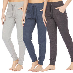<b>Women's</b> New Arrival Mid Waist Cotton <b>Fleece</b> Jogging <b>Trousers</b> Warm Comfortable Winter Flat Front Style Pants - Product Image 3