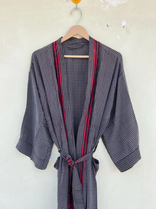 Bata de verano Seda Sari Kimono Crepe Seda Kimono Bata Unisex Bata - Product Image 6