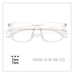 กรอบแว่นตาไทเทเนียม TamTam TR90 ป้องกันแสงสีฟ้า ทรงสี่เหลี่ยมเต็มกรอบ สวมใส่สบาย น้ำหนักเบา สไตล์คลาสสิก รุ่น OK136 สำหรับผู้ใหญ่ - Product Image 6