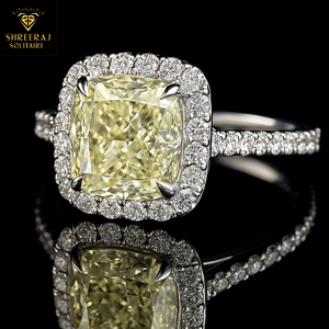 เพชรสีเหลืองอ่อนธรรมชาติ ระดับความสะอาด VVS1/VVS2 น้ำหนัก 1.00 กะรัต ทรงคุชชั่น สำหรับทำเครื่องประดับ จากอินเดีย ยี่ห้อ SHREERAJ - Product Image 6