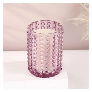 Bocaux à bougies en verre à pois pour la décoration de la maison, le style de table et l'éclairage d'ambiance décoratif - Product Image 1