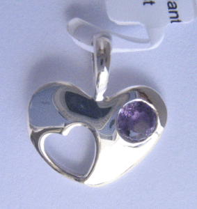 Handmade Natural <b>Amethyst</b> <b>Pendant</b> for Women 925 Sterling Silver Bezel Setting Platinum Rose Gold Number Cartoon Shah Gems - Product Image 1