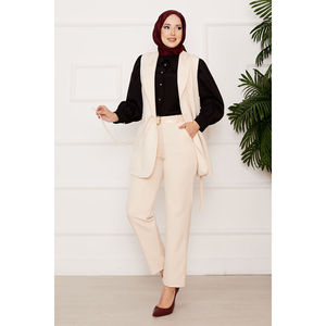 Ensemble de gilets à nouer sur le côté en tissu satiné pour femme - Product Image 3