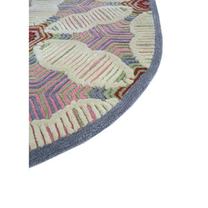 Jaipur Wunderkammer Beige <b>Brown</b> Hand Tufted <b>Wool</b> Viscose Rug Geometric Abstract for Home Hallway Rectangle Model-Top-9057 - Product Image 4