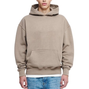 Meilleure vente Poids élevé Sans ficelle surdimensionné 500gsm 60 coton 40 polyester Coton lourd pull à capuche pour hommes - Product Image 1