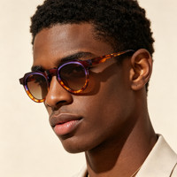 Lunettes de soleil rondes en acétate polies à la main Mellume, style classique audacieux rétro, multicolores, lunettes de soleil de luxe polarisées, fabrication d'usine