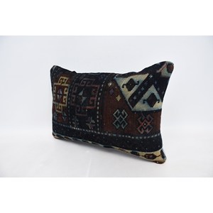Bohemian Vintage Floral Kilim Pillow 16x24 Inch Brown Wool <b>Cushion</b> <b>Printed</b> Silk <b>Cushion</b> for Floor Decorative Purpose - Product Image 4