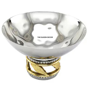 Elegante Tazón Decorativo de Latón y Cristal con Acabado Dorado Pulido Brillante, Hecho a Mano - Product Image 4