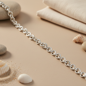 Collar de Cadena Rolo de Plata 925 para Mujer, Joyería de Moda para Uso Diario - Product Image 1