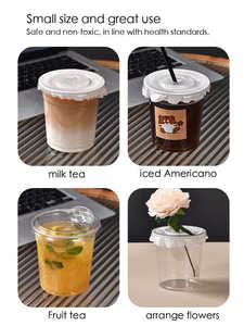 Vaso Desechable Ecológico de Plástico para Café, Leche, Té, con Tapa, Grueso, 500 ml, a Prueba de Fugas, para Llevar, Envasado, para Bebidas Frías - Product Image 2