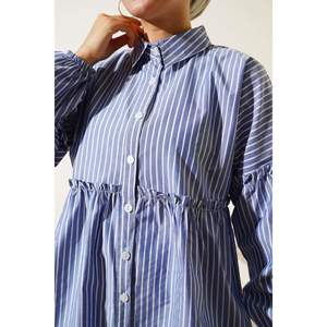 Chemise cheville élastique rayée en Saxe - Product Image 1