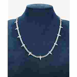 สร้อยคอเทนนิสแบบมีหนามประดับเพชรโมอิสซาไนต์ 4 มม. ทอง 14K คอลเลคชั่นพรีเมียม - Product Image 1