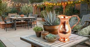 Pichet à eau en métal martelé en cuivre d'une capacité de 70 onces liquides, parfait pour les anniversaires, les mariages, la fête des mères, le cadeau de la fête des pères - Product Image 5