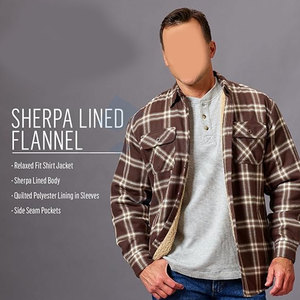Chaqueta de Camisa Casual para Hombre, de Manga Larga, Forrada de Sherpa, Abrigada y Aislada, con Botones, para Otoño e Invierno - Product Image 5