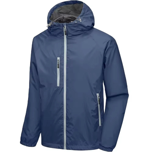Chaqueta cortavientos con cremallera de peso ligero directo de fábrica, chaqueta cortavientos de nailon a prueba de agua y viento, cortavientos para lluvia, chaquetas para hombre - Product Image 1
