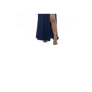 Abito lungo da donna Alexia Admor blu con spacco laterale, silhouette a cuore, in crêpe, vita naturale, comodo, taglia 6, da sera, lunghezza al pavimento - Product Image 3