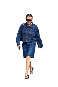 กางเกงขาสั้นผ้าเดนิมระบายอากาศได้ดีสำหรับผู้หญิงกางเกงขาสั้นผ้าฝ้ายแบบติดกระดุมสำหรับผู้หญิงกางเกงยีนส์ขาสั้นสำหรับผู้หญิงขนาดผู้ใหญ่ออกแบบได้ตามต้องการ - Product Image 3