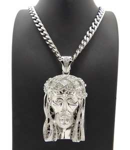 Cadena cubana de Plata de Ley 925 a la moda, colgante de cara de diamante cultivado Leb, estilo Hip Hop, regalo de compromiso de boda, collar de cadenas finas - Product Image 1