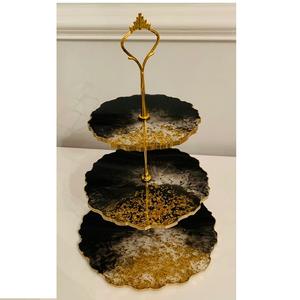 Support à gâteau rond personnalisable en résine écologique, présentoir pour cupcakes et tapis pour fêtes, options classiques MOON RISE CRAFT - Product Image 1