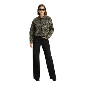 Chaqueta Vaquera Corta de Mezclilla Transpirable de Corte Holgado y Estilo Vintage para Mujer, Top Corto Informal, Jeans Lavados, Fabricante OEM ODM - Product Image 3