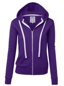 Veste à capuche longue zippée pour femmes pull hauts en gros polyester/coton hauts d'hiver - Product Image 2