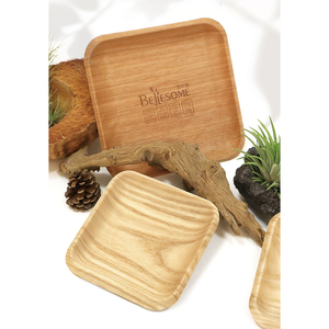 Assiette en tissu en bois écologique la plus vendue de BELLESOME (carré S) Matériau en papier innovant fabriqué en Corée pour les cadeaux de cuisine - Product Image 3