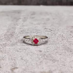 Anillo de Mujer con Rubí Natural, Piedra de Nacimiento de Julio, Anillo Apilable de Plata de Ley 925, Regalo de Aniversario - Product Image 6