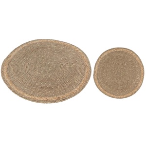 Jute <b>Coaster</b> For Kitchen Use Fancy <b>Coaster</b> With Jute Brown <b>Blue</b> Finished Kitchenware item Jute <b>Coaster</b> - Product Image 5