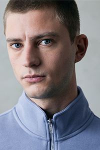 <b>Men's</b> Loose Fit <b>Zip</b>-Top Sweatshirt Cotton Polyester Light Blue Long Sleeve Stand-<b>Up</b> Collar Dropped Shoulder T-<b>shirt</b> for Winter - Product Image 3