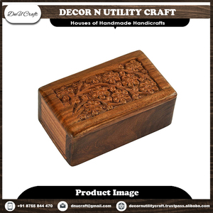 Modern Hand Carved Wooden Urn for Ashes - Large Adult Rosewood Burial Urn - Decorative Pet <b>Memorial</b> <b>Keepsake</b> Box for Loved Ones - Product Image 4
