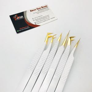 Pinzas de extensión de pestañas de acero inoxidable sostenibles japonesas de etiqueta privada pinzas de pestañas de oro blanco puntiagudas profesionales - Product Image 1
