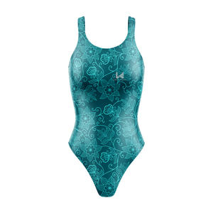 Traje de Baño Bikini de Competición de Alta Calidad W4G para Mujer, Escote Redondo, Espalda Deportiva, para Entrenamiento en Piscina, Libre de Impuestos - Product Image 1
