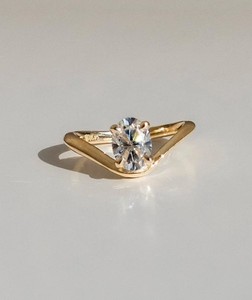 Oval Cut Moissanite Bridal Engagement Wedding <b>Ring</b> 925 Sterling Silver Yellow <b>Gold</b> Plated Luxury Party Promise <b>Ring</b> - Product Image 3