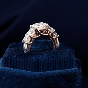 4.15 TCW Asscher Brillant Cut Lab Grown Diamond Bague de fiançailles Classique Mariage Anniversaire Fête Approprié Sans Conflit CVD - Product Image 2