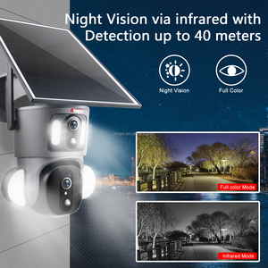 PIR Ngoài Trời Không Dây CCTV Ống Kính Kép 4MP Sim Khe Cắm Thẻ Nhớ 360 Độ Xoay Ubox Năng Lượng Mặt Trời Pin Điện Máy Ảnh - Product Image 2