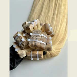 BANDE Blonde DANS Les Extensions De Cheveux Humains Vietnamiens Matériel Russe Technique Slave Vierge Texture Soyeuse Douce Premium Usine - Product Image 1