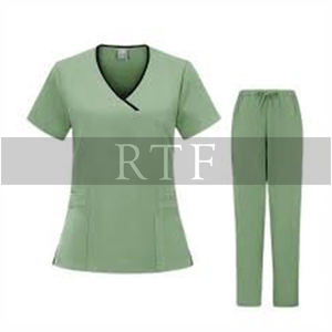 Women's Stretch Scrub Set , Medical Uniform With Contrast Binding Top and Pants b by <b>Raw</b> to Fine - Product Image 3