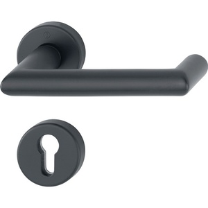 Manijas para Puertas y Ventanas FS-Garnitur Rotterdam FS-1401/42H/42HS Alu.F9714M Acero Inoxidable Tamaño 40-65mm PZ Rd. - Product Image 1