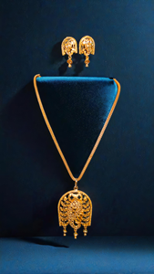 OEM personalizado hecho collar pendientes conjunto con 22Ct chapado en oro de moda collar pendientes Conjunto para las mujeres usan joyería - Product Image 3