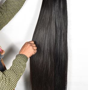 Extensiones de cabello humano virgen natural crudo camboyano al por mayor, color negro, para mujeres, con ondas profundas, cutícula alineada. - Product Image 5