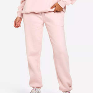 Chándal de mujer de Color de estilo algodón 100% de calidad superior, conjunto de chándal de dos piezas de gran tamaño liso para mujer - Product Image 4